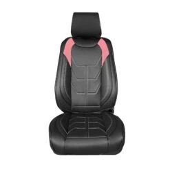 Bionic70 Deluxe Faux Leather Car Seat Covers With Contrast Stitching - Front Set Pink(Bionic70 Deluxe Faux Leather Car Seat Covers With Contrast Stitching Front Set Pink)