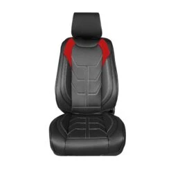 Bionic70 Deluxe Faux Leather Car Seat Covers With Contrast Stitching - Front Set Red(Bionic70 Deluxe Faux Leather Car Seat Covers With Contrast Stitching Front Set Red)