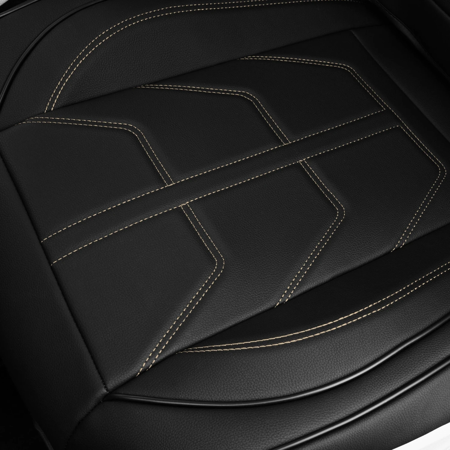 Hybrid70 Deluxe Faux Leather Car Seat Covers With Modern Pattern - Front Set Beige(Hybrid70 Deluxe Faux Leather Car Seat Covers With Modern Pattern Front Set Beige) 6 Hybrid70 Deluxe Faux Leather Car Seat Covers With Modern Pattern - Front Set Beige(Hybrid70 Deluxe Faux Leather Car Seat Covers With Modern Pattern Front Set Beige) - Image 6