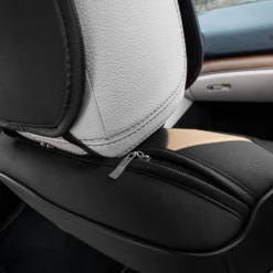 Bionic70 Deluxe Faux Leather Car Seat Covers With Contrast Stitching - Front Set Beige(Bionic70 Deluxe Faux Leather Car Seat Covers With Contrast Stitching Front Set Beige) -FH Group tp70002 beige 6