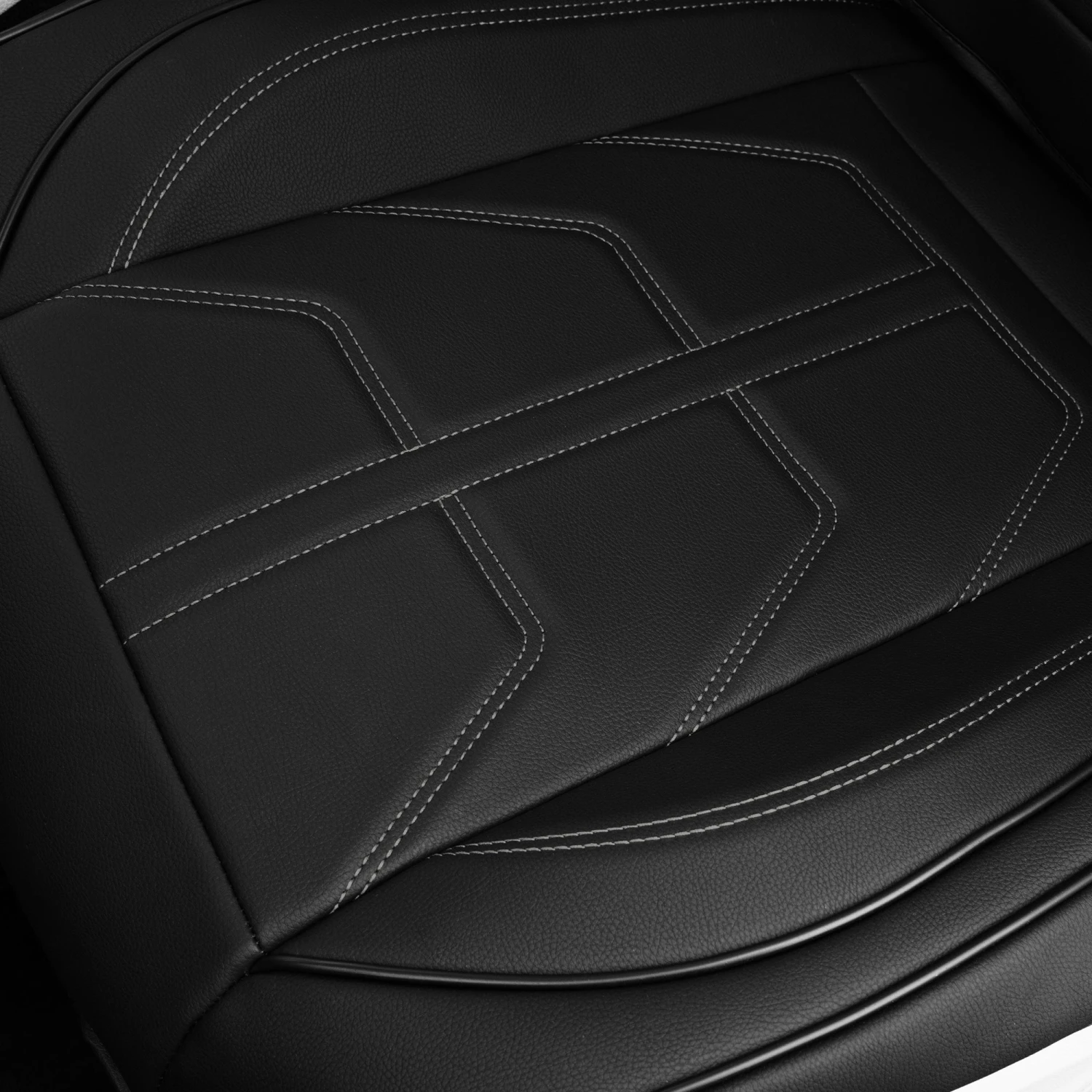 Bionic70 Deluxe Faux Leather Car Seat Covers With Contrast Stitching - Front Set Gray(Bionic70 Deluxe Faux Leather Car Seat Covers With Contrast Stitching Front Set Gray) 6 Bionic70 Deluxe Faux Leather Car Seat Covers With Contrast Stitching - Front Set Gray(Bionic70 Deluxe Faux Leather Car Seat Covers With Contrast Stitching Front Set Gray) - Image 6