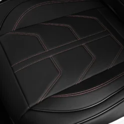 Bionic70 Deluxe Faux Leather Car Seat Covers With Contrast Stitching - Front Set Pink(Bionic70 Deluxe Faux Leather Car Seat Covers With Contrast Stitching Front Set Pink) -FH Group tp70002 pink 5