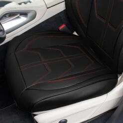 Bionic70 Deluxe Faux Leather Car Seat Covers With Contrast Stitching - Front Set Red(Bionic70 Deluxe Faux Leather Car Seat Covers With Contrast Stitching Front Set Red) -FH Group tp70002 red 4