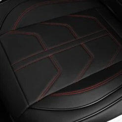 Bionic70 Deluxe Faux Leather Car Seat Covers With Contrast Stitching - Front Set Red(Bionic70 Deluxe Faux Leather Car Seat Covers With Contrast Stitching Front Set Red) -FH Group tp70002 red 5