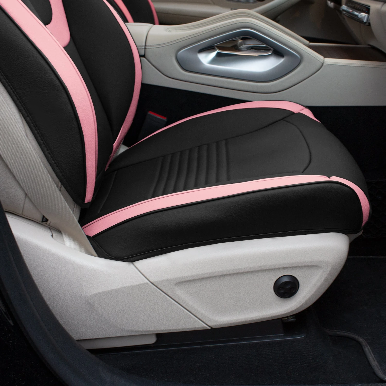 Hybrid70 Deluxe Faux Leather Car Seat Covers With Modern Pattern - Front Set Pink(Hybrid70 Deluxe Faux Leather Car Seat Covers With Modern Pattern Front Set Pink) 4 Hybrid70 Deluxe Faux Leather Car Seat Covers With Modern Pattern - Front Set Pink(Hybrid70 Deluxe Faux Leather Car Seat Covers With Modern Pattern Front Set Pink) - Image 4