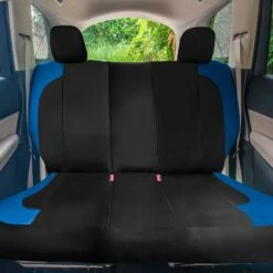 TLH Universal Fit Car Seat Cover - Full Set Of Automotive Faux Leather Seat Covers Blue(Tlh Universal Fit Car Seat Cover Full Set Of Automotive Seat Covers Blue) -FH Group tp70007 blue 4