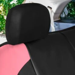 TLH Universal Fit Car Seat Cover - Full Set Of Automotive Faux Leather Seat Covers Pink(Tlh Universal Fit Car Seat Cover Full Set Of Automotive Seat Covers Pink) -FH Group tp70007 pink 7