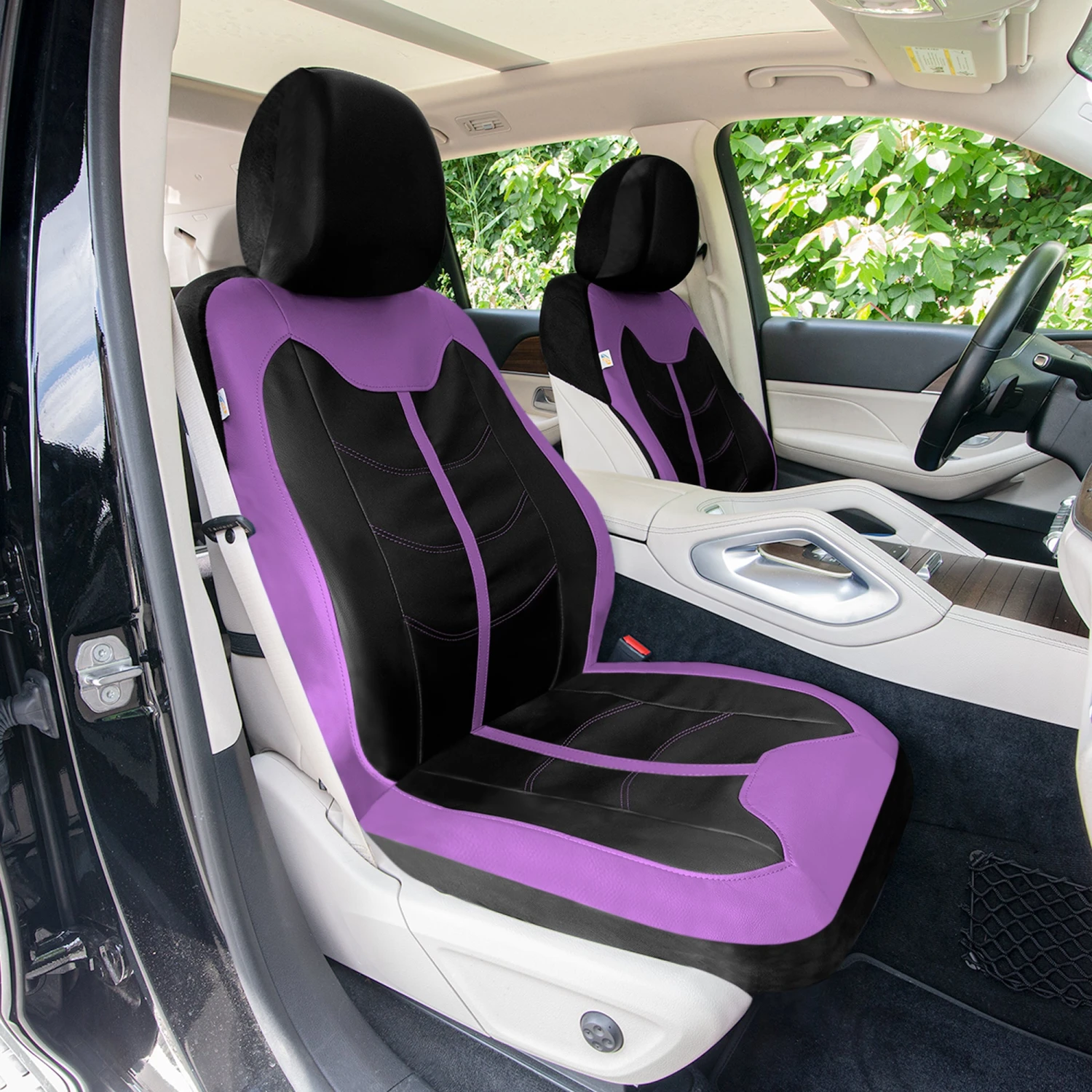 TLH Universal Fit Car Seat Cover - Full Set Of Automotive Faux Leather Seat Covers Purple(Tlh Universal Fit Car Seat Cover Full Set Of Automotive Seat Covers Purple) 2 TLH Universal Fit Car Seat Cover - Full Set Of Automotive Faux Leather Seat Covers Purple(Tlh Universal Fit Car Seat Cover Full Set Of Automotive Seat Covers Purple) - Image 2