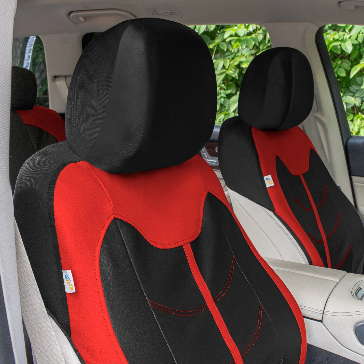 TLH Universal Fit Car Seat Cover - Full Set Of Automotive Faux Leather Seat Covers Red(Tlh Universal Fit Car Seat Cover Full Set Of Automotive Seat Covers Red) 6 TLH Universal Fit Car Seat Cover - Full Set Of Automotive Faux Leather Seat Covers Red(Tlh Universal Fit Car Seat Cover Full Set Of Automotive Seat Covers Red) - Image 6